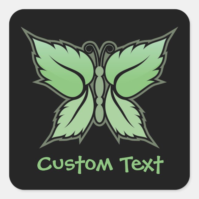 Mint Butterfly Square Sticker (Front)
