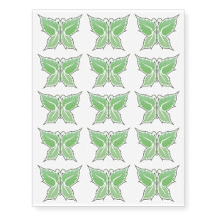 Mint Butterfly Temporary Tattoos
