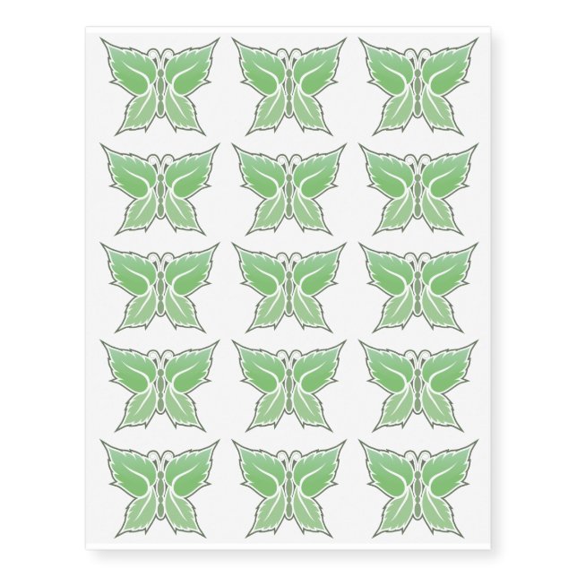 Mint Butterfly Temporary Tattoos (Front)