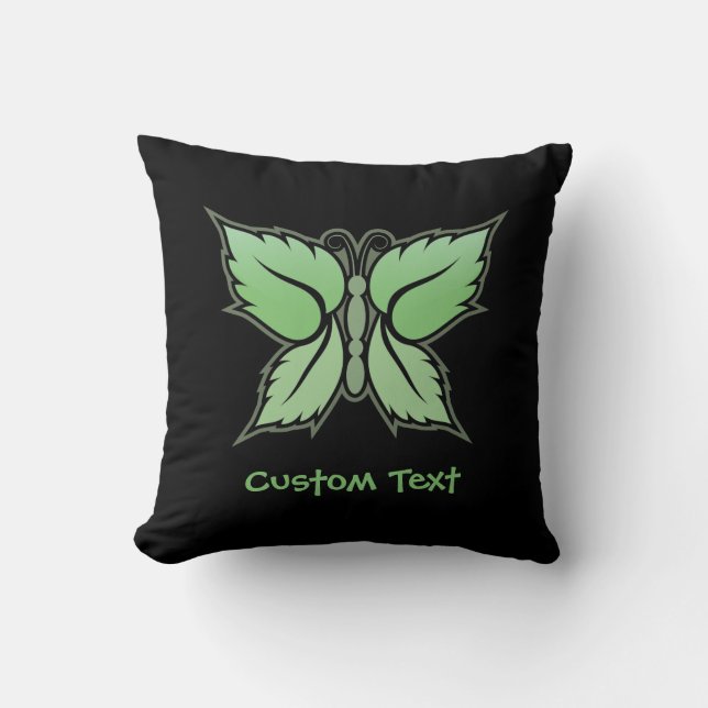 Mint Butterfly Throw Pillow (Front)