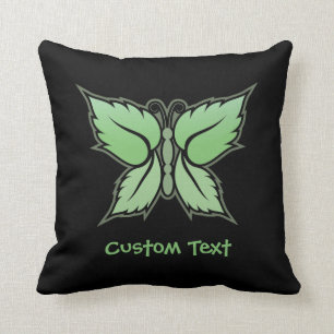Mint Butterfly Throw Pillow