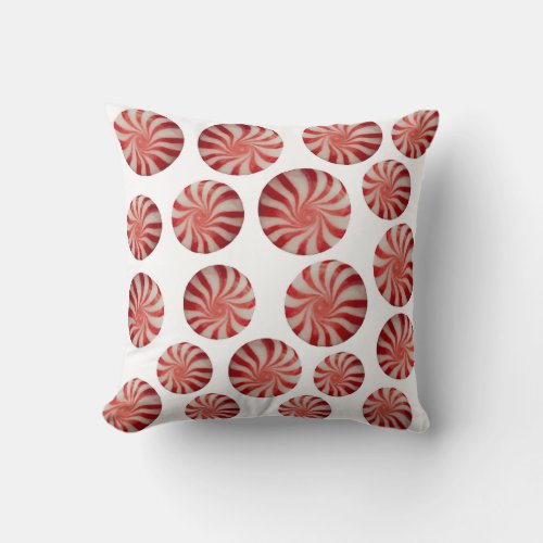 Mint candy pattern throw pillow