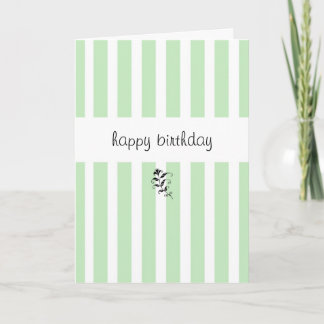 Mint Candy Stripes Birthday Card