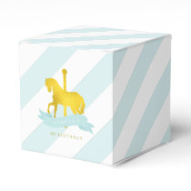 Mint Carousel Horse Birthday Party Favor Boxes