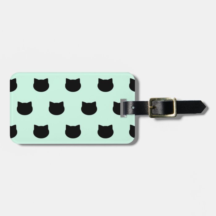 mint CAT LADY luggage tag