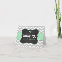 Mint Chalkboard baby shower gift thank you notes