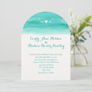 Mint Chalkboard Elements Die Cut Wedding Invitation