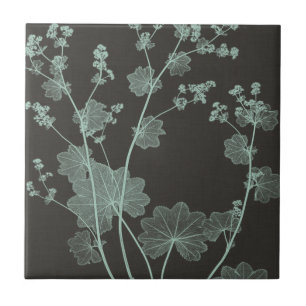 Mint & Charcoal Nature Study I Ceramic Tile