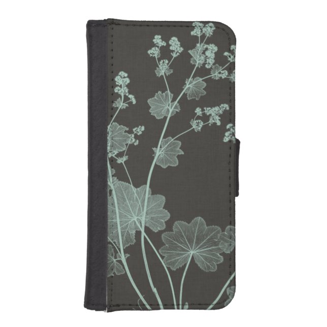 Mint & Charcoal Nature Study I iPhone Wallet Case (Front)