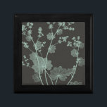 Mint & Charcoal Nature Study I Keepsake Box<br><div class="desc">Floral</div>