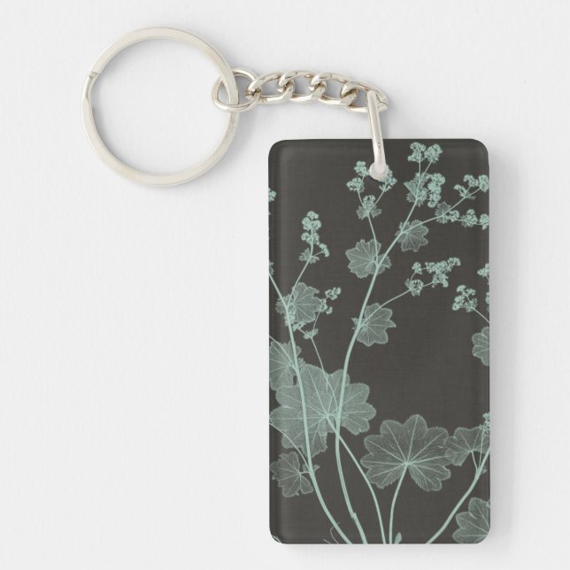 Mint & Charcoal Nature Study I Keychain (Front)