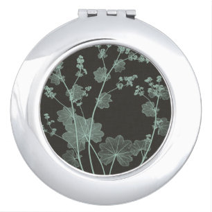 Mint & Charcoal Nature Study I Mirror For Makeup