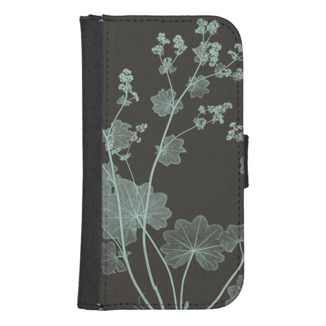 Mint & Charcoal Nature Study I Samsung Galaxy Wallet Case (Front)