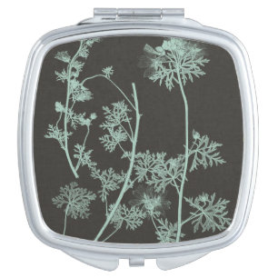 Mint & Charcoal Nature Study IV Compact Mirror