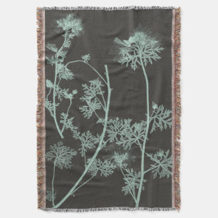 Mint & Charcoal Nature Study IV Throw Blanket