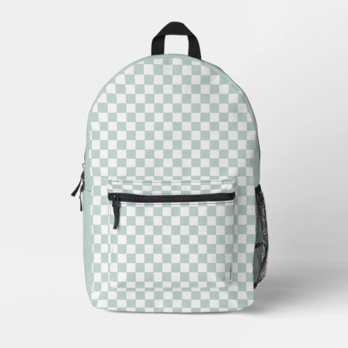 Mint Checker Retro Printed Backpack