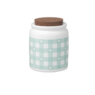 Mint Checks Candy Jar