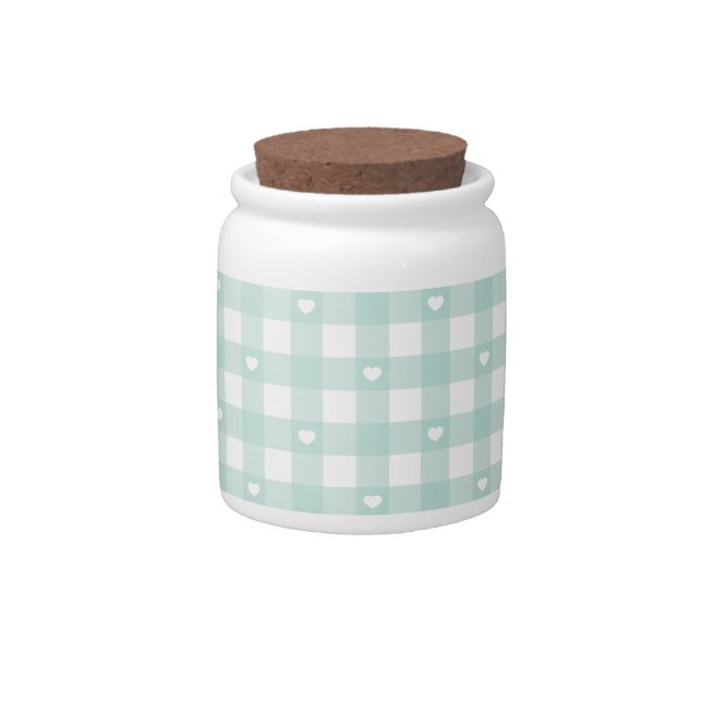 Mint Checks Candy Jar (Front)