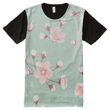 Mint,cherry blossom, spring flower,japanese,sakura All-Over-Print shirt