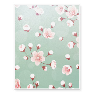 Mint,cherry blossom, spring flower,japanese,sakura temporary tattoos