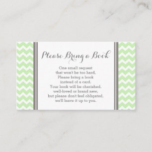 Mint Chevron Baby Shower Book Request Card