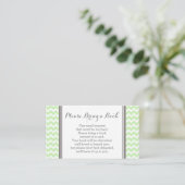 Mint Chevron Baby Shower Book Request Card (Standing Front)