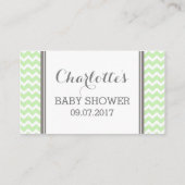 Mint Chevron Baby Shower Book Request Card (Back)