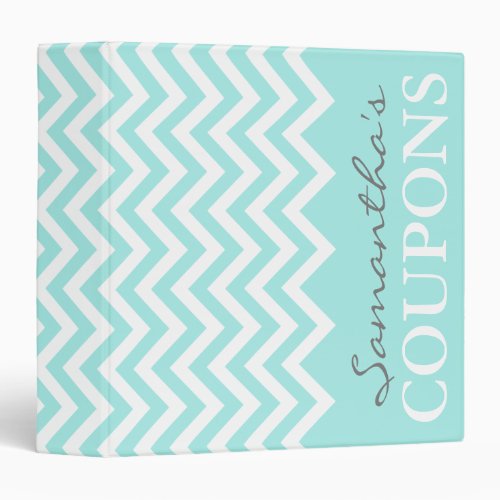 Mint chevron coupon holder organizer book binder