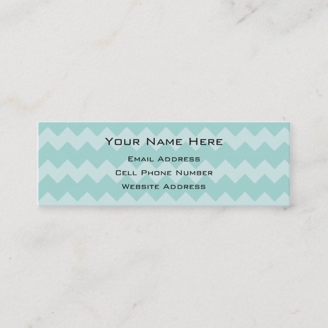 Mint Chevron Skinny Profile Card (Front)