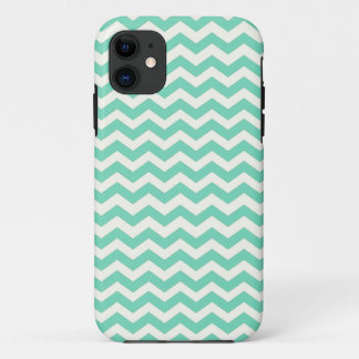 Mint Chevron Stripes iPhone 11 Case