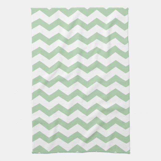 Mint Chevron Stripes Towel (Vertical)