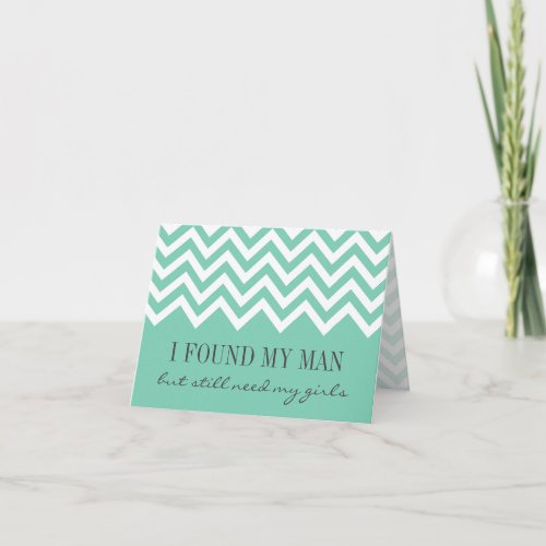 Mint chevron Will you be my bridesmaid cards