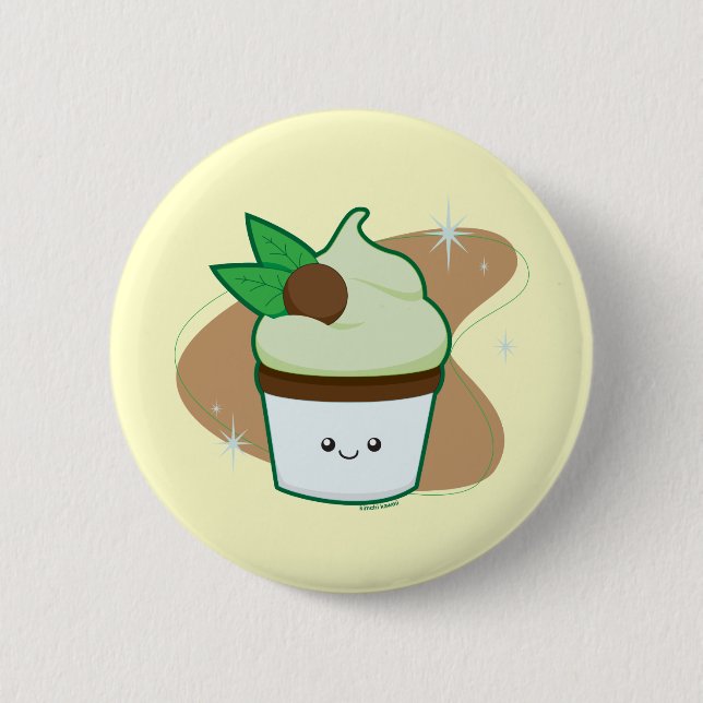 Mint Chip Cupcake Button (Front)