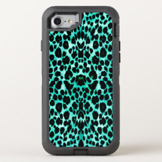Mint Chip Leopard Print OtterBox Defender iPhone SE/8/7 Case