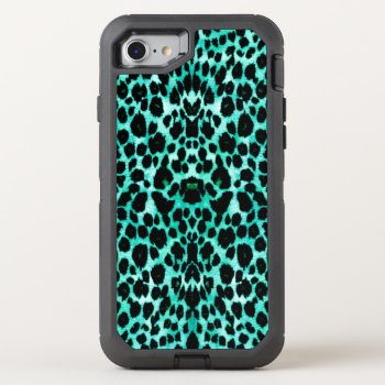 Mint Chip Leopard Print Otterbox Defender Iphone Se/8/7 Case by Skinssity at Zazzle