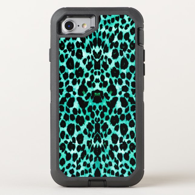 Mint Chip Leopard Print Otterbox iPhone Case (Back)