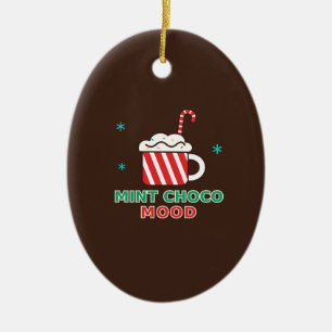Mint Choco Mood Christmas Cooking Apron Ceramic Ornament