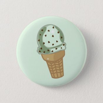 Mint Chocolate Chip Button by totallypainted at Zazzle