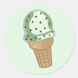 Mint Chocolate Chip Classic Round Sticker