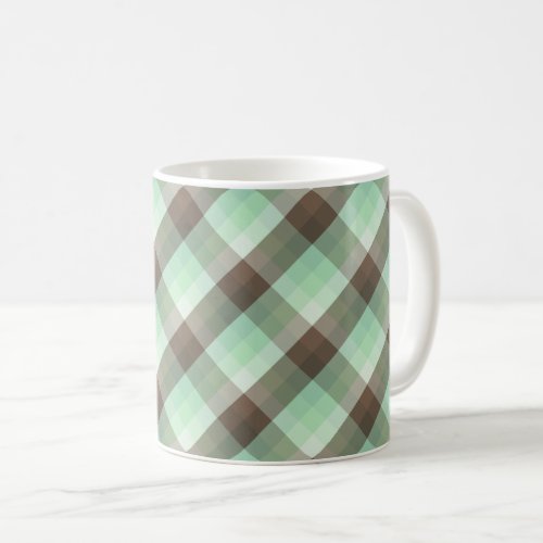 Mint Chocolate Chip Color Block Plaid Stripes  Coffee Mug