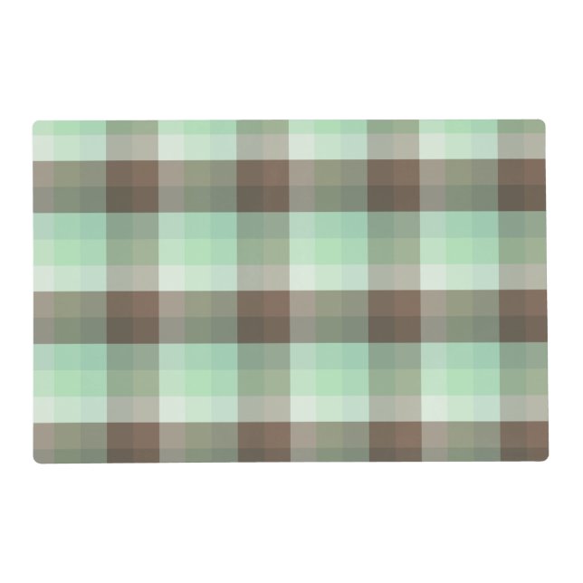 Mint Chocolate Chip Color Block Plaid Stripes  Placemat (Front)