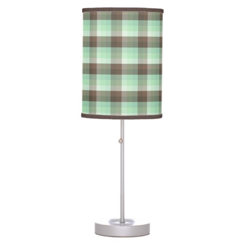 Mint Chocolate Chip Color Block Plaid Stripes  Table Lamp