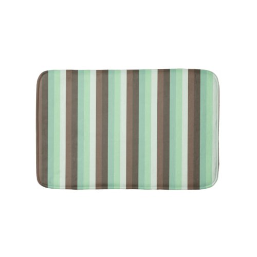 Mint Chocolate Chip Color Block Stripes  Bath Mat