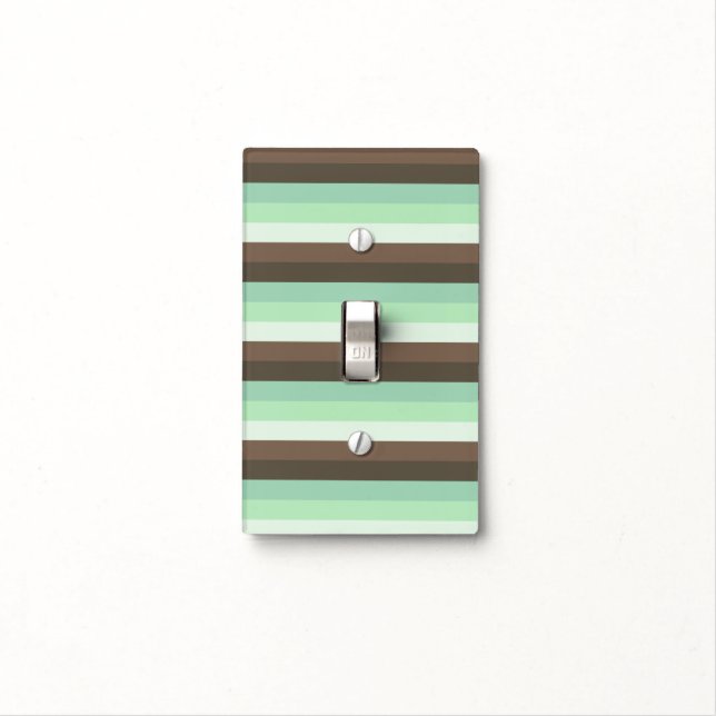 Mint Chocolate Chip Color Block Stripes  Light Switch Cover (In Situ)
