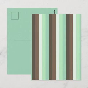 Mint Chocolate Chip Color Block Stripes  Postcard