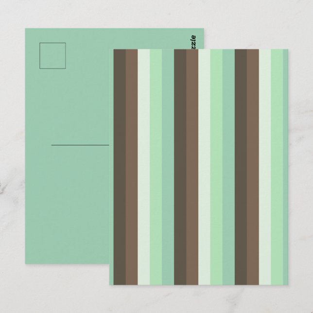 Mint Chocolate Chip Color Block Stripes  Postcard (Front/Back)