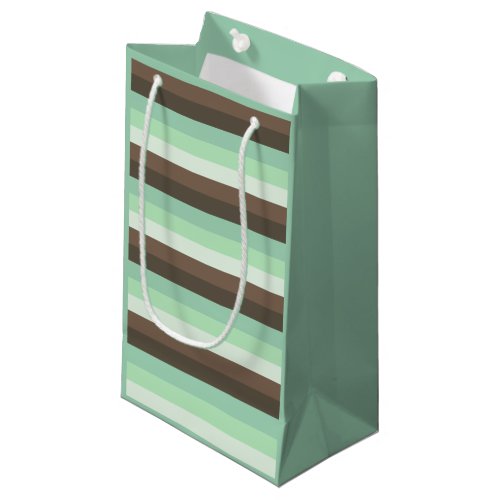Mint Chocolate Chip Color Block Stripes  Small Gift Bag