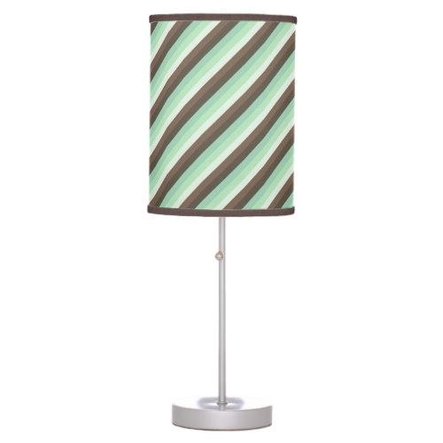 Mint Chocolate Chip Color Block Stripes  Table Lamp