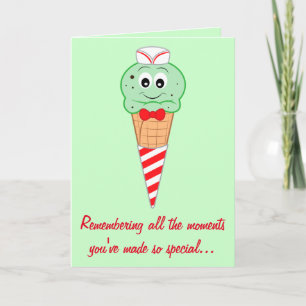 Mint Chocolate Chip Ice Cream Father's Day Card