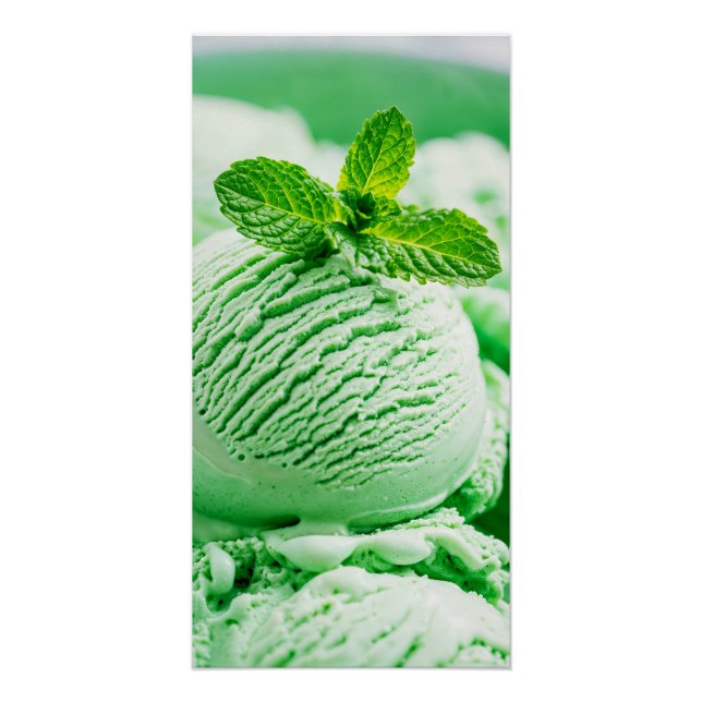 Mint Chocolate Chip Ice Cream Poster (Front)